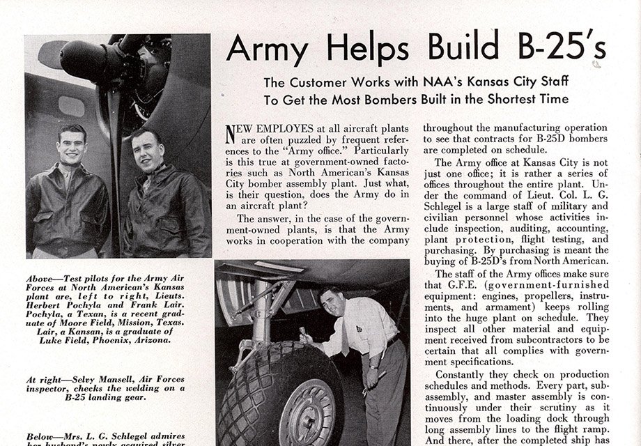 Army Helps Build B-25s